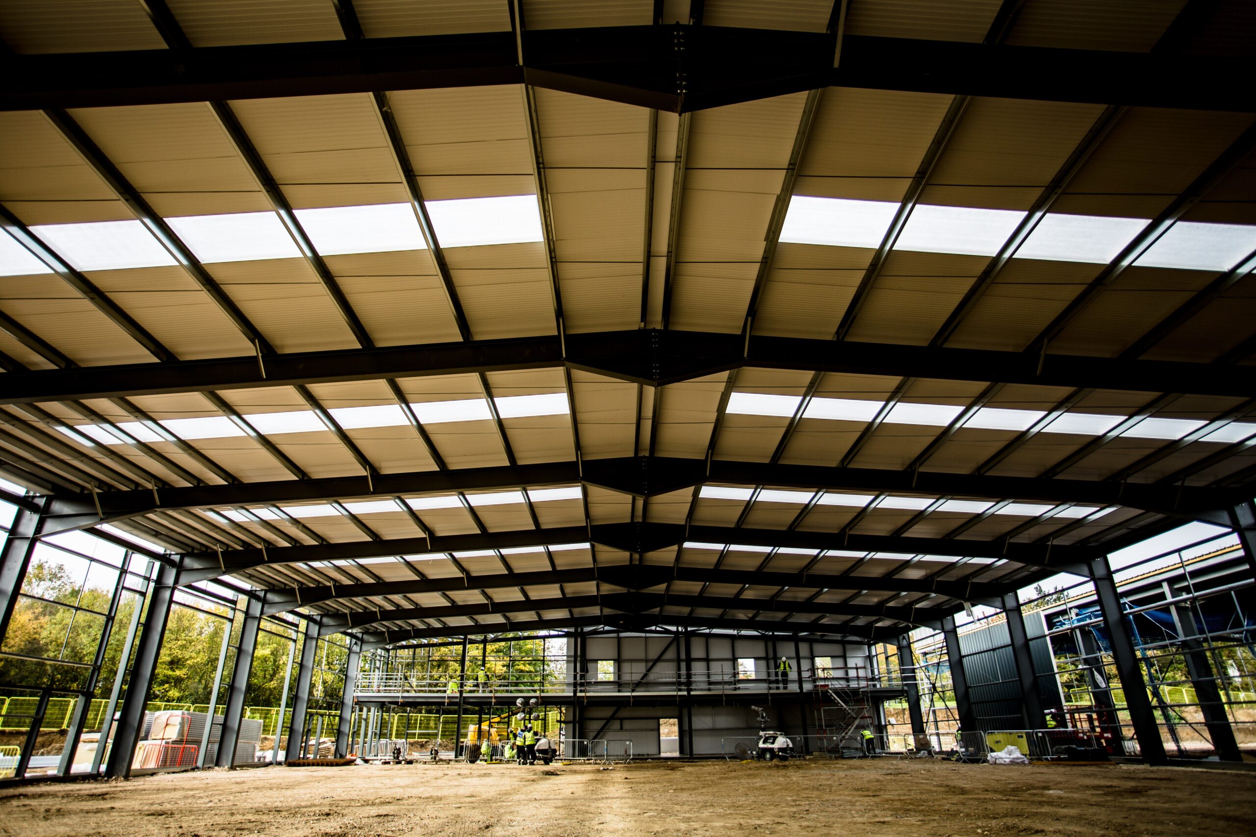 Steel-framed shed building